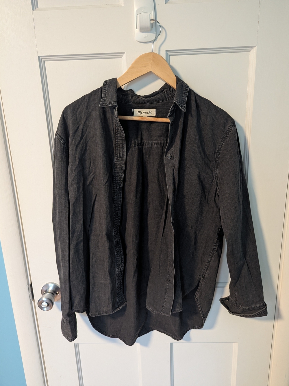 Madewell Washed Black Denim Shirt Jacket
